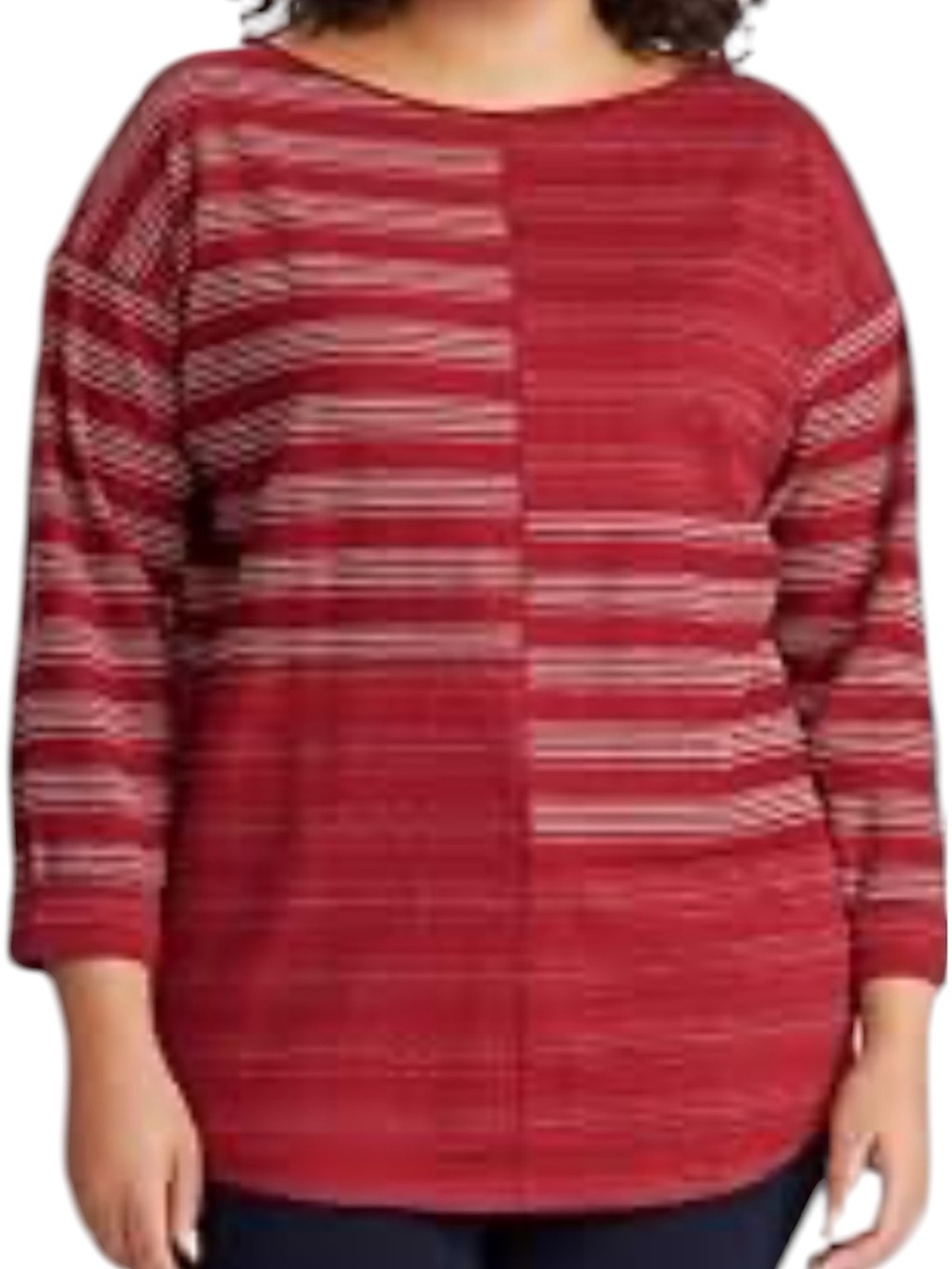 Chaps Red Striped Boatneck Knit Pullover Women’s size 2X L342